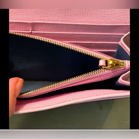SOLD FENDI BAG BUGS Monster Long Bifold Wallet Purse Leather Pink/Purple - Picture 7 of 9